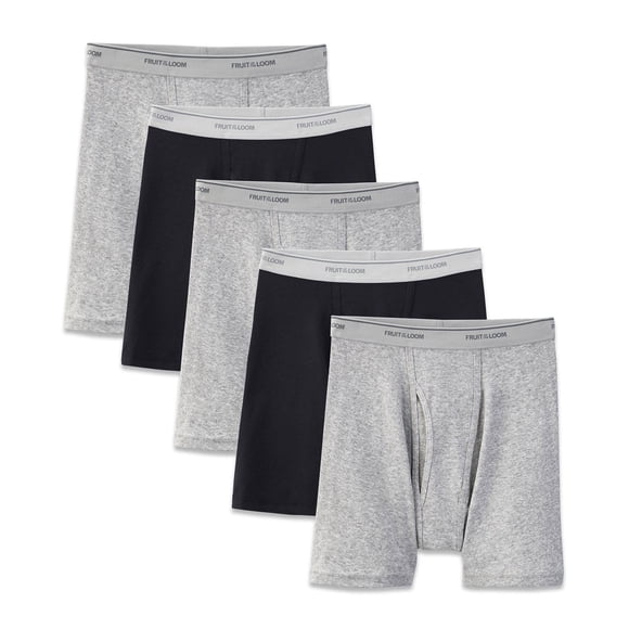 Fruit Of The Loom Boxeurs Moulants Noirs et Gris Coolzone pour Hommes, Lot de 3, L