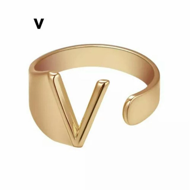 CUITING Fashion Adjustable Initial Alphabet Letter A-Z Ring Finger Rings Women Jewellery-Silver C