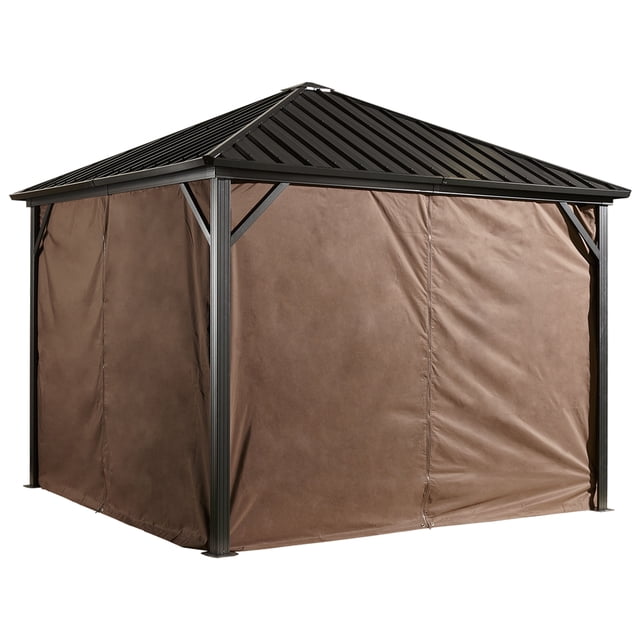 Sojag Dakota 10 x 10 x 7 ft Dark Brown Curtains for Gazebo, Polyester