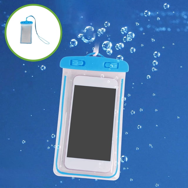 Fridja Waterproof Phone Pouch, Clear Screen Floatable Waterproof Phone Pouch, Universal Waterproof Cell Phone Case, Underwater Photography for Swimming, Rafting, Diving, 8.07×4.13in, Blue