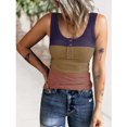 thumbnail image 4 of Women Ribbed Knit Sleeveless Top, Button Front Basic Camisole Scoop Neck Casual Stretchy  for Daily Gradient Blue,Gradient Pink,Gradient Red,Gradient Purple,Pink Blue,Black White, 4 of 6