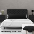 thumbnail image 3 of PiccoCasa 2Pcs Body Pillowcases Microfiber Pillow Covers, Standard Black, 3 of 9