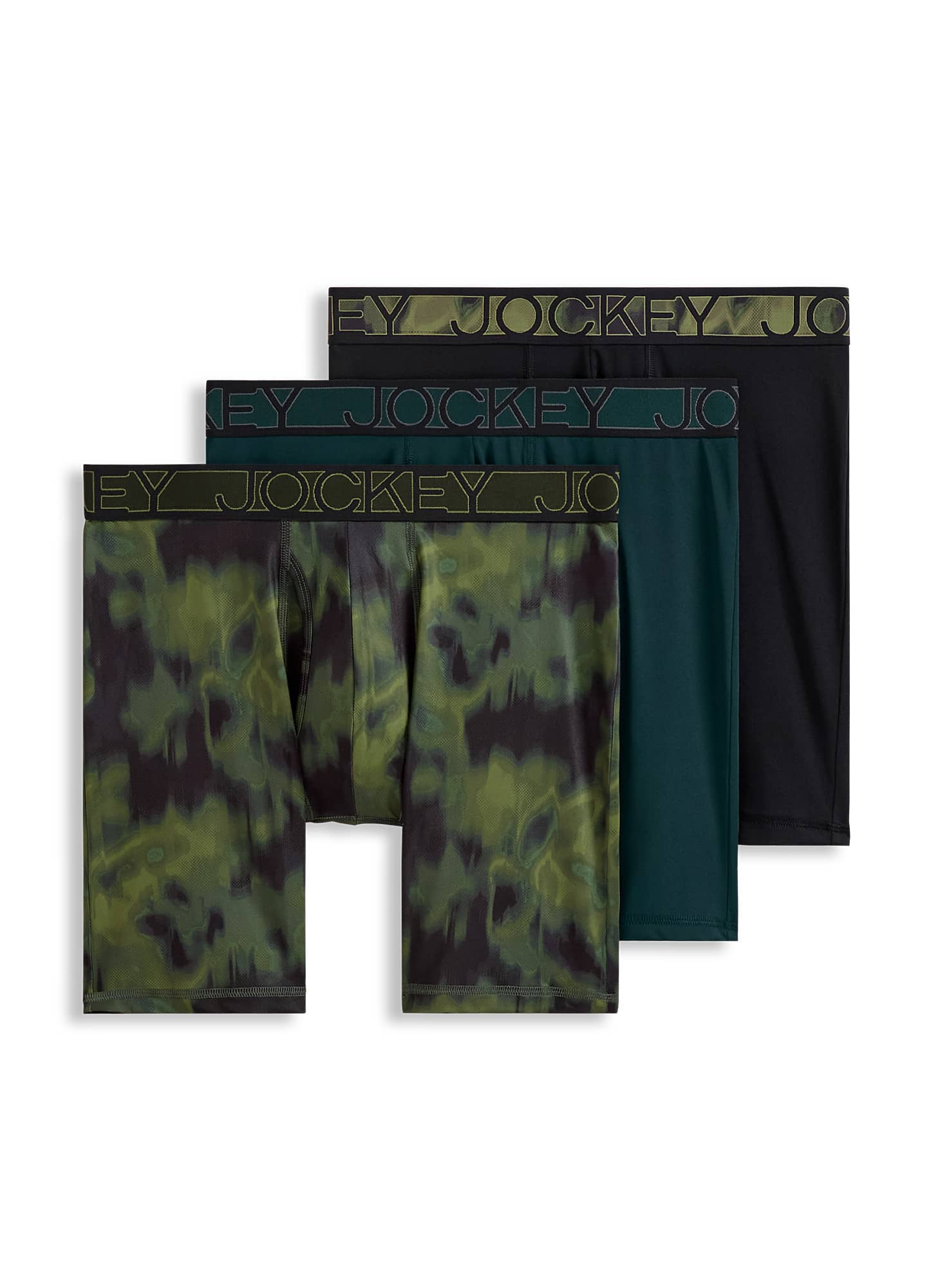 Jockey  Active Microfiber 9" Long Leg Boxer Brief - 3 Pack