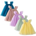 thumbnail image 1 of KYAIGUO Robe en Tulle à Manches Volantes pour Filles 1-6 Ans, Robe d'Été Décontractée pour Bébé et Tout-Petit, 1 of 9