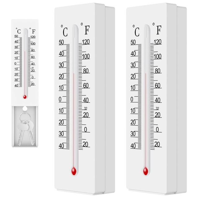 2 Pcs Thermomètre Intérieur Extérieur Thermomètre Mural avec Compartiment Caché Haute Précision Compteur d'Humidité Température