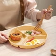 thumbnail image 5 of Yhmxh 10 Inch Diameter Plastic Three Grids Circular Dining Plates Thickened Heat-resistants Household Breakfast Fruit Plates Home and Kitchen kitchen Accessories kitchen Essentials, 5 of 5