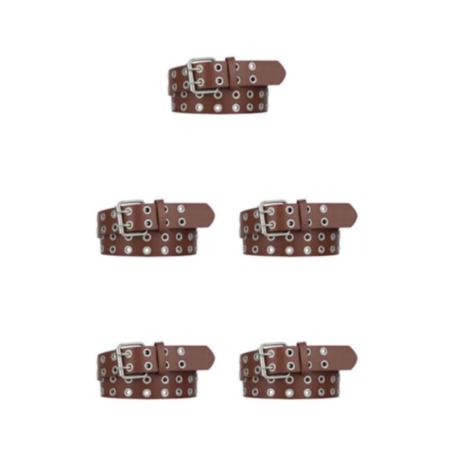 Baohd Ceinture Boucle en Alliage All Trend pour Jeans de Travail Résistant aux Rayures Punk Pin Café 105cm 5Set