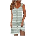 thumbnail image 2 of Ovzne Robes pour Femmes Robe Femmes Printemps et Été Vacances Bouton Col en V Bretelles Haut Robe Vacances Liquidation, 2 of 5