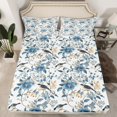 thumbnail image 2 of Erosebridal Chic Bird Print Sheet Set Queen, Retro Floral Bedding Sets Queen Size, Spring Garden Scene Room Decorative, Ultra Soft 4-Piece, 2 of 6