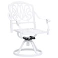 thumbnail image 2 of vidaXL Ensemble Bistro 3 Pcs Aluminium Moulé Blanc, 2 of 5