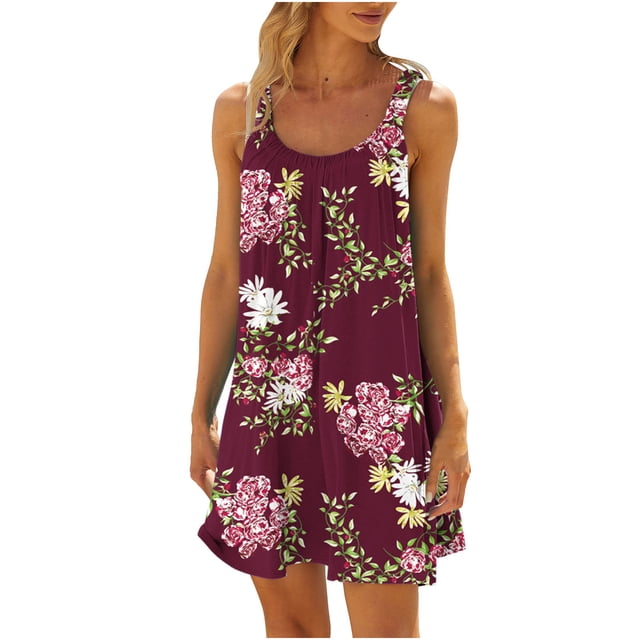 EQWLJWE Robe d'Été pour Femmes 2023 Robe de Plage Bikini Vêtements de Plage Décontractés Vacances Robes Courtes d'Été à Licou