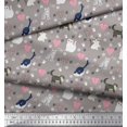 thumbnail image 3 of Soimoi Poly Georgette Fabric Heart,Footprint & Cat Animal Print Sewing Fabric Yard 52 Inch Wide, 3 of 3