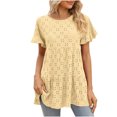 thumbnail image 2 of SMihono Hauts d'Été Décontractés pour Femmes, T-shirt Oversize à Manches Courtes et Col Rond pour Femmes 2023, 2 of 6