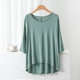thumbnail image 1 of AherBiu T-Shirts pour Femmes à Col Rond, T-Shirts de Pyjama Amples, Été, Légers, Doux, Tunique à Manches Courtes, Hauts, Couleur Unie, 1 of 3