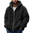 thumbnail image 2 of TIMIFIS Men's Heavyweight Fuzzy Sweatshirt Jacket Zip Up Coat Fashion Fleece Warm Jacket, 2 of 5