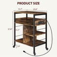 thumbnail image 2 of Yiwa 4 Tier Printer Stand, Home Printer Stands with Power Outlets, Mobile Printer Table with Large Storage Self & Lockable Wheels, Industrial Cart for Home Office, 2 of 8