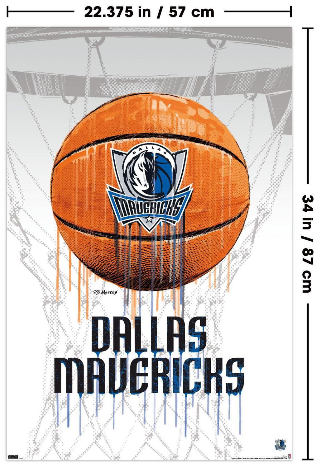 NBA Dallas Mavericks - Drip Basketball 21 Wall Poster, 22.375" x 34"