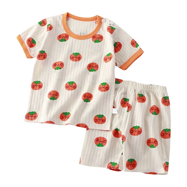 Hiiyo Pyjama pour Tout-Petits Garçons, Mignon Dessin Animé, T-Shirt à Manches Courtes + Shorts, Tenue d'Intérieur, Tailles 3-4T