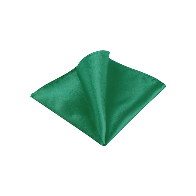 INSPIRE CHIC Men's Pocket Square in dark green, a solid color polyester handkerchief measuring 22x22cm (8.66x8.66 inches). Perfect for weddings, parties, and formal events, it complements men's accessories and attire.