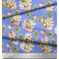thumbnail image 3 of Soimoi Polyester Crepe Fabric Leaves & Magnolia Floral Printed Fabric 1 Yard 52 Inch Wide, 3 of 5