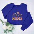 thumbnail image 2 of Culottes pour Femmes Femmes Manches Longues Chandails Maman Col Rond Chandail Ample Léger Blouse Hauts m Bleu, 2 of 7
