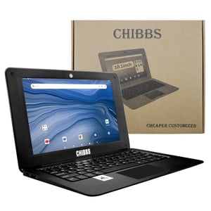 T & C 10.1" Inch Kids Netbook Ordinateur portable alimenté par Android 12.0 OS, Caméra, Bluetooth, Wi-Fi noir