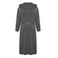 thumbnail image 3 of SHTXOZHI Men's Flannel Robe Warm Fleece HoodedSpa Bathrobe Winter Soft Robes with Pockets, 3 of 5