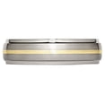 thumbnail image 3 of Ladies or Mens Titanium Ridged Edge 6mm 14K Yellow Inlay Brushed Wedding Band Ring, 3 of 6