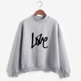 thumbnail image 2 of CEHVOM Femmes Mode Décontractée Imprimé Col Rond Ample Manches Longues Hauts Courts Blouse Chandails Sans Capuche Liquidation, 2 of 5