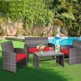 thumbnail image 4 of Patiojoy Ensemble de Mobilier de Patio Extérieur 4 Pcs en Rotin Osier Ensemble de Canapé de Conversation, 4 of 8