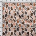 thumbnail image 3 of oneOone Coton Flex Brun Tissu Rayé & Feuilles Bloc Robe Tissu Tissu Imprimé par la Cour 40 Pouces de Large, 3 of 4