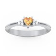thumbnail image 2 of Birthstone Heart Ring with Shoulder Accents - Citrine (November), 2 of 4