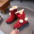 thumbnail image 4 of Gubotare Winter Boots for Boys Girls Boys Boots Kids Winter Ankle Faux Fur Lined Snow Shoes Fuzzy Classic Kid's Low Boot for Toddler/Little Kid/Big Kid Size 11.5 (Red,Little Kids 11.5), 4 of 5