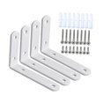 thumbnail image 3 of Shangren 4Pcs Corner Brace Sets Joint Angle Brackets for Laundry Room Kitchen Cabinet White, 3 of 8