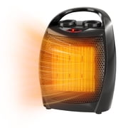 Portable Electric Space Heater, 1500W & 750W with Thermostat, 2-in-1 Fast Heating Ceramic Desk Heater & Fan, Safe Quiet for Office Desk, Bedroom, Under Desk Use, Tip-Over Overheat Protection