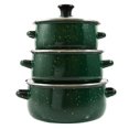 thumbnail image 2 of Siruishop 3 Pieces Enamel Stockpot with Lid Slow Cooker for Restaurant Wedding Kitchen green, 2 of 8