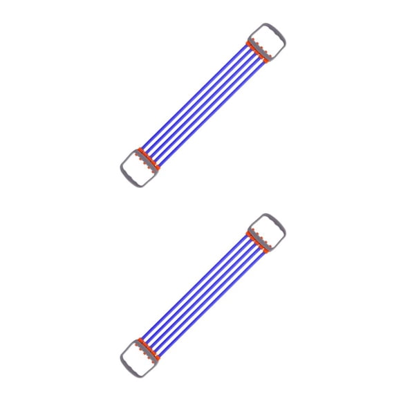 Decodeary 30-150lbs Chest Expander Rally Strap Elastic Band Rope Resistance Leg Foot Deep Blue 67 x 11cm 2Set