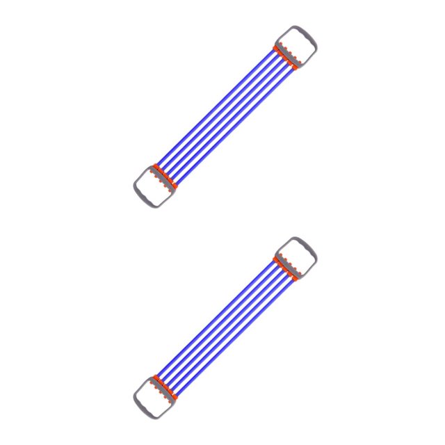 Decodeary 30-150lbs Chest Expander Rally Strap Elastic Band Rope Resistance Leg Foot Deep Blue 67 x 11cm 2Set