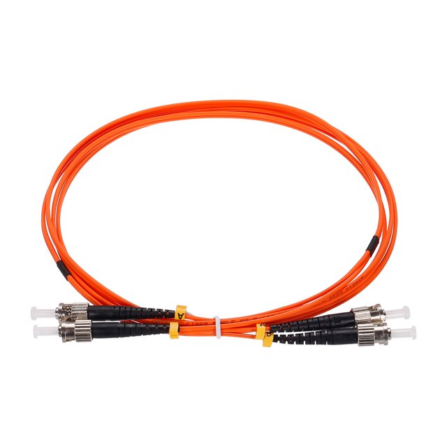 Unique Bargains 2 Meters 6.5Ft Fiber Patch Cable Multimode ST-ST OM1 LSZH Fiber Optic Jumper Orange For Network Transceiver,1Pcs