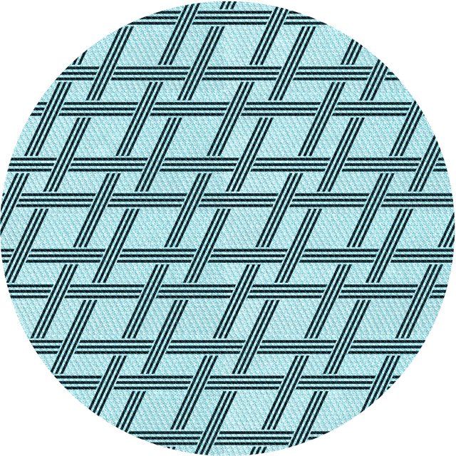 Ahgly Company Tapis Rond Lavable en Machine Intérieur Transitionnel Bleu Électrique, 7 Pieds Rond