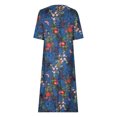 thumbnail image 4 of Robes d'Été Grande Taille pour Femmes 2024 Décontractées à Imprimé Robe à Manches Courtes Robe à Manches Courtes à Col Rond Robe Longueur Cheville Économisez jusqu'à 65 % de Rabais!, 4 of 5