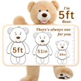 thumbnail image 3 of MorisMos 5ft Teddy Bear Stuffed Animals with Footprints Plush Toy, 3 of 8