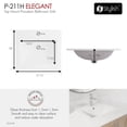 thumbnail image 4 of Stylish Top Mount 21 ¼"W x 18"D White Porcelain Rectangular  Bathroom Sink P-211H Set of 2, 4 of 10