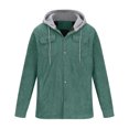 thumbnail image 1 of KIHOUT Winter Warm Coats Men Button-up Cardigan Carry Pockets Solid Color Long Sleeve Hooded Jacket,Size M-5XL, 1 of 5