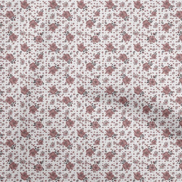 oneOone Polyester Spandex Dark Rose Brown Fabric Florals Sewing Craft Projects Fabric Prints By Yard 56 Inch Wide