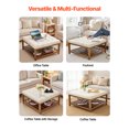 thumbnail image 4 of VEVOR Large Square Ottoman Coffee Table 34.5 Inch Upholstered Tufted Linen Ottoman, 4 of 9