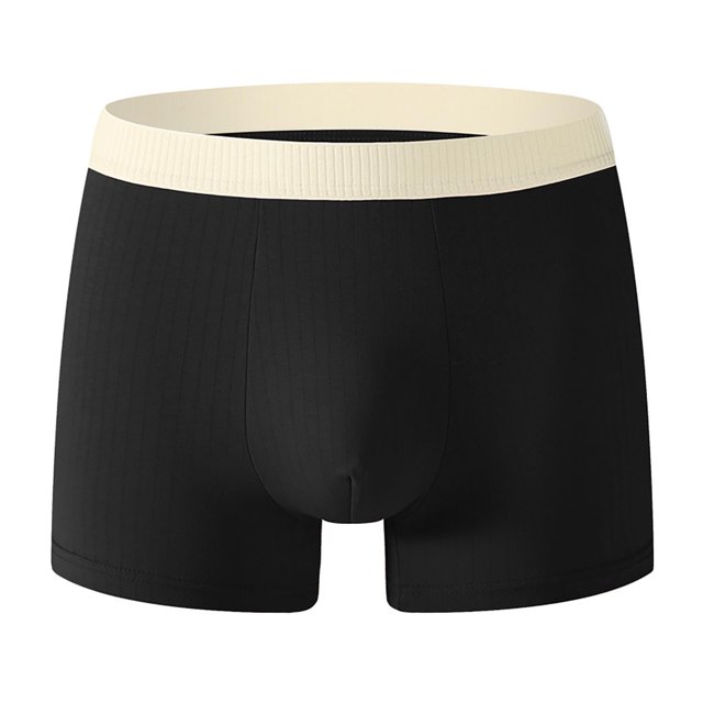 ylioge Boxer Briefs for Men Casual Stretchy High Waisted Underwear Breathable Basic Color-Block Comfort Support Slim-Fit Boxers