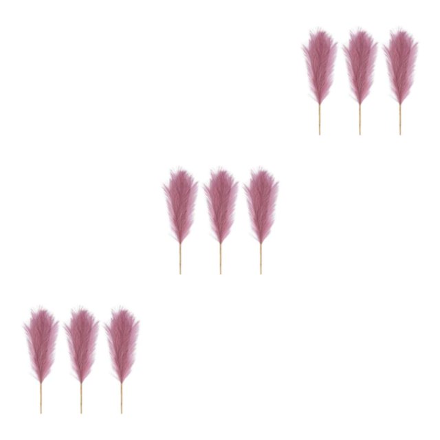 Wweixi 3piece Peaceful With Pampas Reed Decoration Downy And Durable Boho Decor Pinkish Purple 3Set