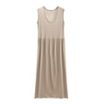 thumbnail image 1 of Tqcoqu Jupe d'Intérieur pour Femme à Col Rond, Couleur Unie, avec Coussinet de Poitrine, Ample et Confortable, Grande Taille, 1 of 7