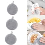 3-Pack Éponges à double face Éponge à éclaboussure haute densité avec trou suspendu épais & Éponge de cuisine élastique pour nettoyage sans effort